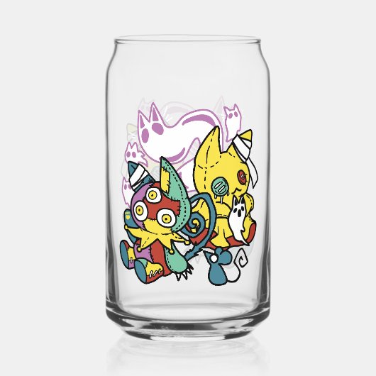 Creepy Cats Halloween Art: Paw-sitively angstaanja Blikvorm Glas (Achterkant)