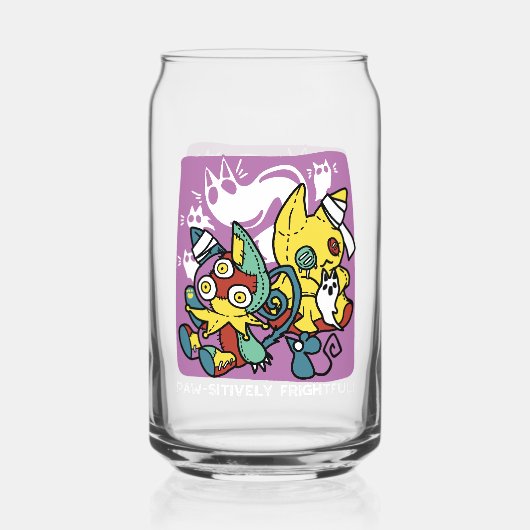 Creepy Cats Halloween Art: Paw-sitively angstaanja Blikvorm Glas (Achterkant)