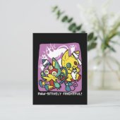 Creepy Cats Halloween Art: Paw-sitively angstaanja Briefkaart (Staand voorkant)