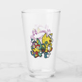 Creepy Cats Halloween Art: Paw-sitively angstaanja Glas (Achterkant)