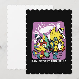 Creepy Cats Halloween Art: Paw-sitively angstaanja Kaart