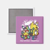 Creepy Cats Halloween Art: Paw-sitively angstaanja Magneet (Voorkant / Achterkant)