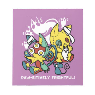 Creepy Cats Halloween Art: Paw-sitively angstaanja Notitieblok