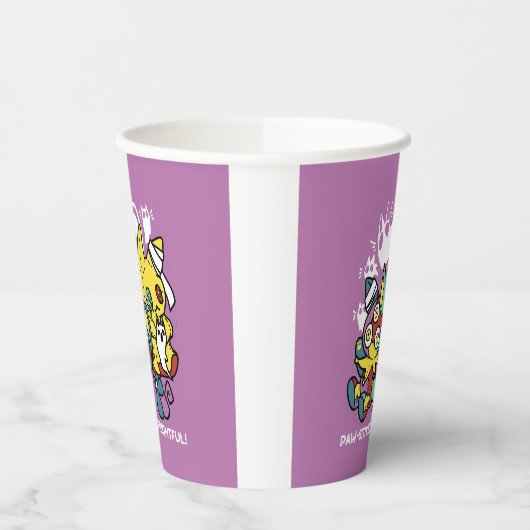 Creepy Cats Halloween Art: Paw-sitively angstaanja Papieren Bekers (Links)