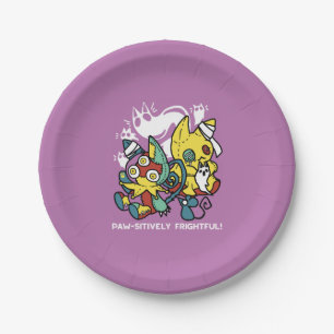 Creepy Cats Halloween Art: Paw-sitively angstaanja Papieren Bordje