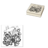 Creepy Cats Halloween Art: Paw-sitively angstaanja Rubberstempel (Gestempeld)