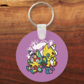 Creepy Cats Halloween Art: Paw-sitively angstaanja Sleutelhanger (Achterkant)