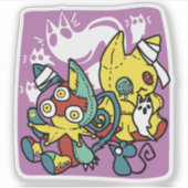 Creepy Cats Halloween Art: Paw-sitively angstaanja Sticker (Voorkant)