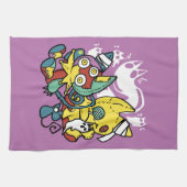 Creepy Cats Halloween Art: Paw-sitively angstaanja Theedoek (Horizontaal)