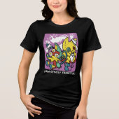 Creepy Cats Halloween Art: Paw-sitively angstaanja Tri-Blend Shirt (Voorkant)