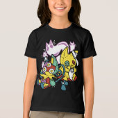 Creepy Cats Halloween Art: Paw-sitively angstaanja Tri-Blend Shirt (Voorkant)