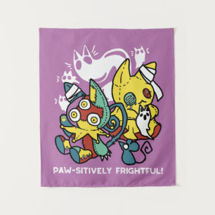 Creepy Cats Halloween Art: Paw-sitively angstaanja Wandkleed