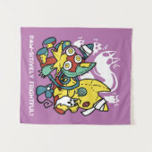 Creepy Cats Halloween Art: Paw-sitively angstaanja Wandkleed (Voorkant (horizontaal))