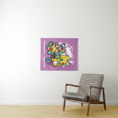 Creepy Cats Halloween Art: Paw-sitively angstaanja Wandkleed (In Situ (horizontaal))