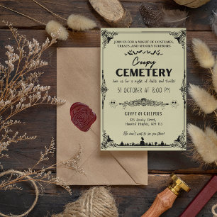 Creepy Cemetery Dark Vanilla met zwart accent Kaart