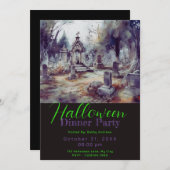 Creepy Cemetery Graves Halloween Dinner Party Kaart (Voorkant / Achterkant)