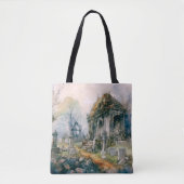 Creepy Cemetery Graveyard Graves kruist Halloween Tote Bag (Voorkant)