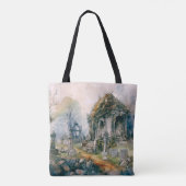 Creepy Cemetery Graveyard Graves kruist Halloween Tote Bag (Achterkant)