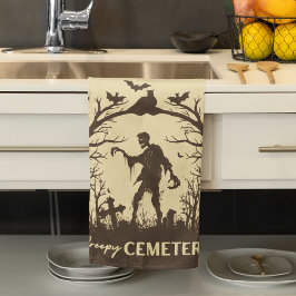 Creepy Cemetery Medium Champagne met Royal Brown Theedoek