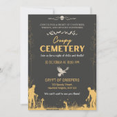 Creepy Cemetery Zwart en Goud Kaart (Voorkant)