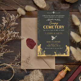 Creepy Cemetery Zwart en Goud Kaart