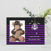 Creepy Chandelier Halloween-fotokaart Kaart (Staand voorkant)