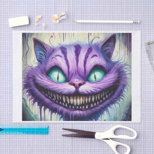 Creepy Cheshire Cat Decoupage Papier (Craft)