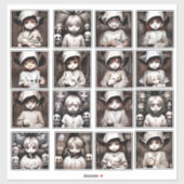 Creepy Chibi Kind Geesten Spooky Halloween Sticker (Vel)