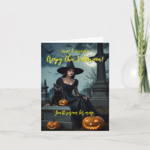Creepy Chic Halloween gevouwen uitnodiging