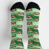 Creepy Christmas Fruitcake Patroon Groen Sokken (Top)