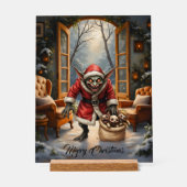 Creepy Christmas Goblin – Dark Fantasy Evil Santa Acryl Bord (Voorkant)