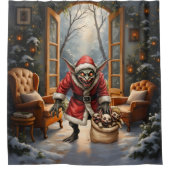 Creepy Christmas Goblin – Dark Fantasy Evil Santa Douchegordijn (Voorkant)
