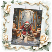 Creepy Christmas Goblin – Dark Fantasy Evil Santa Feestdagenkaart