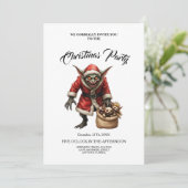 Creepy Christmas Goblin – Dark Fantasy Evil Santa  Kaart (Staand voorkant)