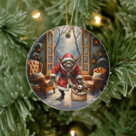 Creepy Christmas Goblin – Dark Fantasy Evil Santa Keramisch Ornament