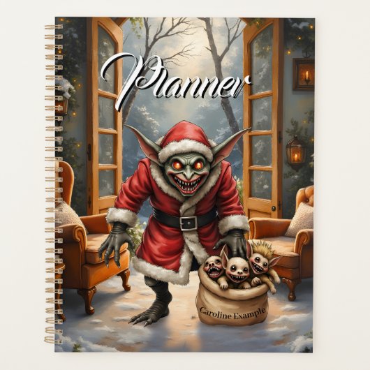 Creepy Christmas Goblin – Dark Fantasy Evil Santa Planner (Voorkant)