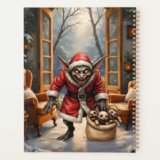 Creepy Christmas Goblin – Dark Fantasy Evil Santa Planner (Achterkant)