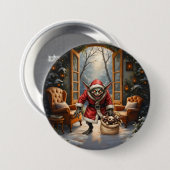 Creepy Christmas Goblin – Dark Fantasy Evil Santa Ronde Button 7,6 Cm (Voorkant /achterkant)