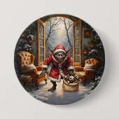 Creepy Christmas Goblin – Dark Fantasy Evil Santa Ronde Button 7,6 Cm (Voorkant)