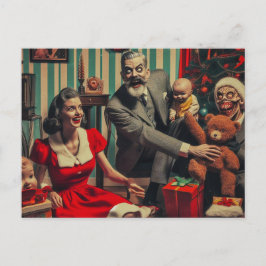 Creepy Christmas Horror  familieportret Briefkaart