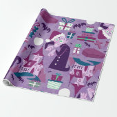 Creepy Christmas Nosferatu Santa Vampire Cadeaupapier (Uitgerold)