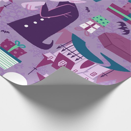 Creepy Christmas Nosferatu Santa Vampire Cadeaupapier (Hoek)