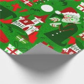 Creepy Christmas Nosferatu Santa Vampire Red Cadeaupapier (Hoek)