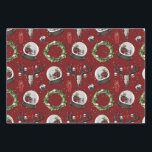 Creepy Christmas Rendier Inpakpapier Vel<br><div class="desc">Griezelige kerst rendieren schedels,  schedel sneeuwbol,  en Creepmas kransen op dit leuke inpakpapier. 3 vellen elk met een verschillende achtergrondkleur- een van elke grree,  zwart en rood.</div>