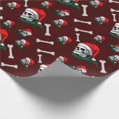 Creepy Christmas Santa Skeleton & Botten Cadeaupapier (Hoek)