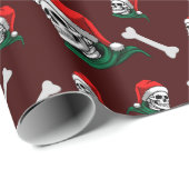 Creepy Christmas Santa Skeleton & Botten Cadeaupapier (Rol Hoek)