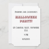 Creepy Circus Clown  Halloween Party Kaart (Achterkant)