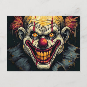 Creepy Circus Clown Illustratie Kunst Briefkaart