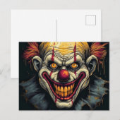 Creepy Circus Clown Illustratie Kunst Briefkaart (Voorkant / Achterkant)