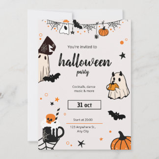 Creepy & Classy Halloween Party Invitation Kaart